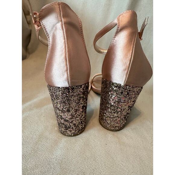 Charming Charlie’s Rose Gold Glitter Block Heels. Size 7 M - Picture 4 of 5